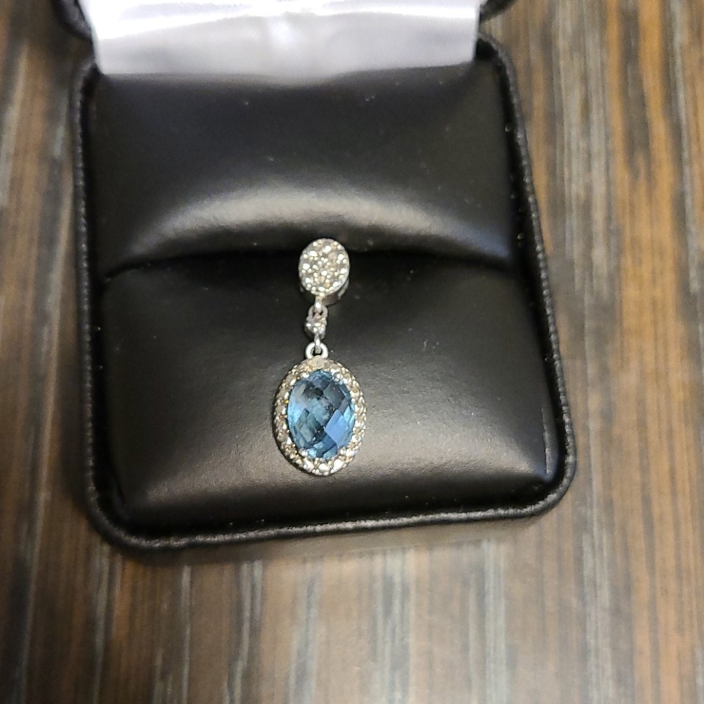 Sterling and blue topaz pendant.